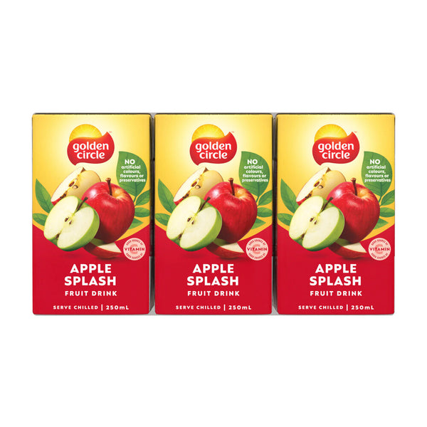 0090 Merge Golden circle Fruit Drinks Lunch Box Poppers Apple Splash 250mL 6 Pack