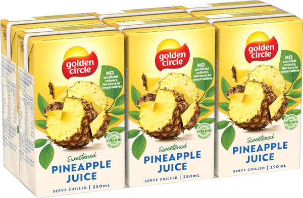 0091 Merge Golden Circle Fruit Drinks Lunch Box Poppers Pineapple Burst 250mL x 6 Pack