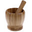 0131 Merge Wooden Mortar and Pestle Set Garlic Pugging Herb Mill Crusher Grinding Large Set Appliance.