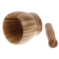 0131 Merge Wooden Mortar and Pestle Set Garlic Pugging Herb Mill Crusher Grinding Large Set Appliance.