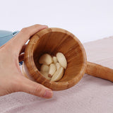 0131 Merge Wooden Mortar and Pestle Set Garlic Pugging Herb Mill Crusher Grinding Large Set Appliance.