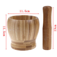 0131 Merge Wooden Mortar and Pestle Set Garlic Pugging Herb Mill Crusher Grinding Large Set Appliance.