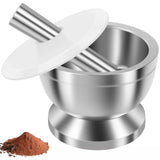 0134 Merge Mortar And Pestle Stainless Steel Pot Garlic Spice Herbs Bowl Mill Grinder Tools Appliance.