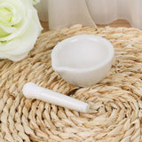 0135 Merge Porcelain Mortar And Pestle Set White Mixing Crusher Storage Bowl Combination Appliance