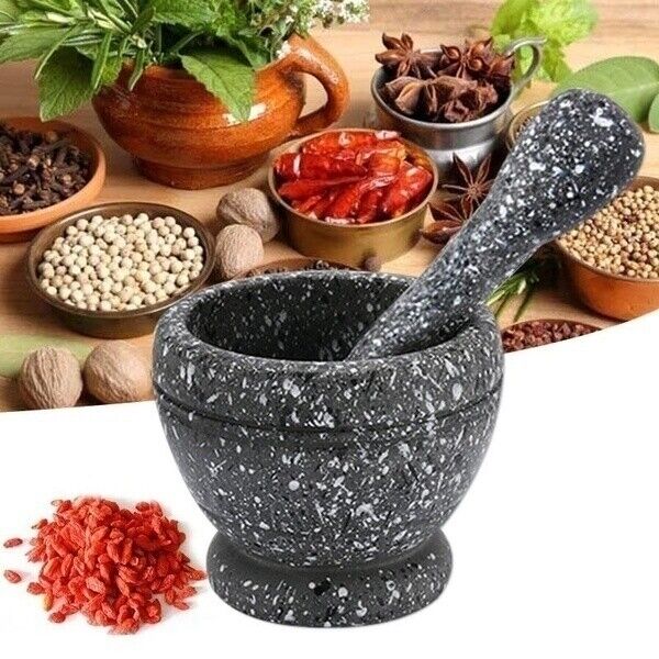 0136 Merge Resin Mortar Pestle Set Garlic Herb Spice Mixing Grinding Crusher Bowl Appliance