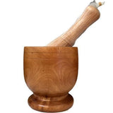 0137 Merge Hard Wood Mortar And Pestle Set Natural Timber Garlic Herb Spice Grinder Smash Appliance