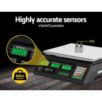 0149 Merge eMAJIN 40KG Digital Kitchen Scales Electronic Platform Scales Black Appliance