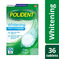 0158 Merge Polident Whitening Daily Cleanser For Dentures 36 Tablets Maintain Whiteness