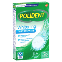 0158 Merge Polident Whitening Daily Cleanser For Dentures 36 Tablets Maintain Whiteness