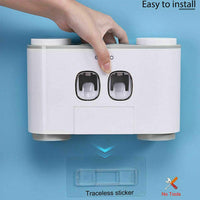 0170 Merge Handsfree Toothbrush Holder Automatic Toothpaste Dispenser Set 5 Holders 4 Cups Health.