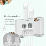 0170 Merge Handsfree Toothbrush Holder Automatic Toothpaste Dispenser Set 5 Holders 4 Cups Health.