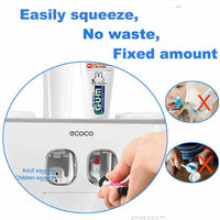 0170 Merge Handsfree Toothbrush Holder Automatic Toothpaste Dispenser Set 5 Holders 4 Cups Health.