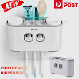 0170 Merge Handsfree Toothbrush Holder Automatic Toothpaste Dispenser Set 5 Holders 4 Cups Health.