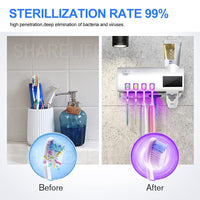 0177 Merge Toothbrush Holder With UV Sterilizer Automatic Toothpaste Dispenser Squeezers Health.