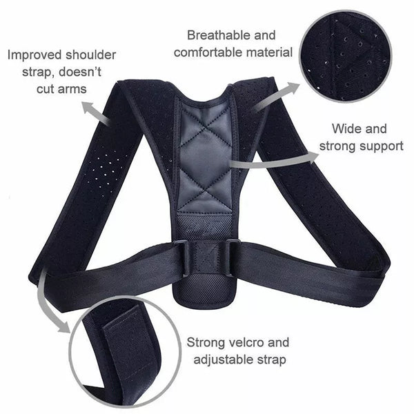 0192 Posture Corrector Adjustable For Clavicle Back Support Shoulder Brace Strap Awesome.