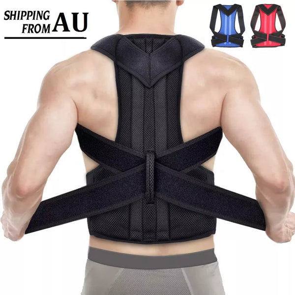 0194 Full Back Posture Corrector Lumbar Shoulder Support Brace Belt For women Men XS