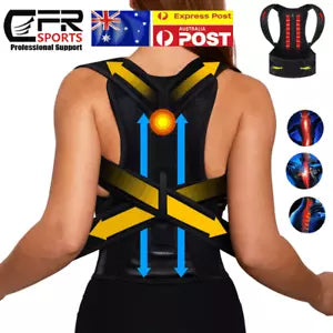 0196 Posture corrector Lumbar Brace Pain Relief full Back Support shoulder Brace Belt M