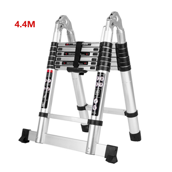 0223 Merge 4.4M Telescopic Folding Ladder Aluminium Alloy Extension Step Ladder