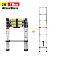 0225 Merge 2M Portable Telesopic Ladder Aluminium Alloy Extension Extenable Steps No Hooks