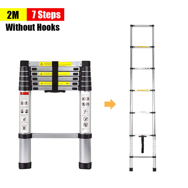 0225 Merge 2M Portable Telesopic Ladder Aluminium Alloy Extension Extenable Steps No Hooks