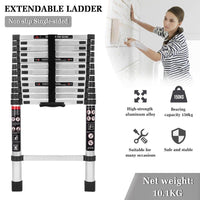 0226 Merge 2M Portable Telesopic Ladder Aluminium Alloy Extension Extenable Steps No Hooks