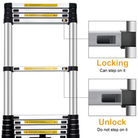 0228 Merge 2.6-4.4M Telescopic Aluminium Ladder Extension Extendable Step Ladder