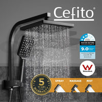 0243 Merge Cefito Shower Head Set 8" Rain shower Head 2 In 1 High Presure Brass Black