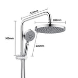 0245 Merge ACA Wels 8" Rain Shower Head Set Round 5 Mode Handheld High Pressure Chrome