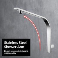 ACA Wels 8" Rain Shower Head Set Square Gooseneck Shower Wall Arm DIY Chrome.