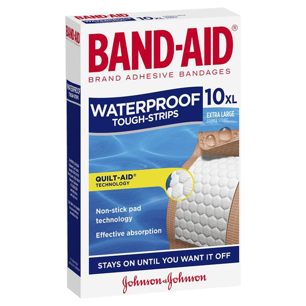 0265 Merge Band-Aids Waterproof Tough Strip Extra Large 10 Pack	Health