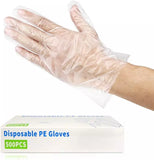 Disposable Clear Plastic Gloves Latex Free Powder Free Polyethylene Hand Protective 600 Pieces