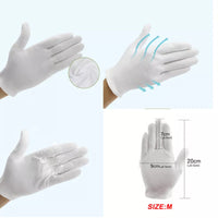 0286 Merge 5 Pair Handling gloves Protection Soft cotton white Gloves.