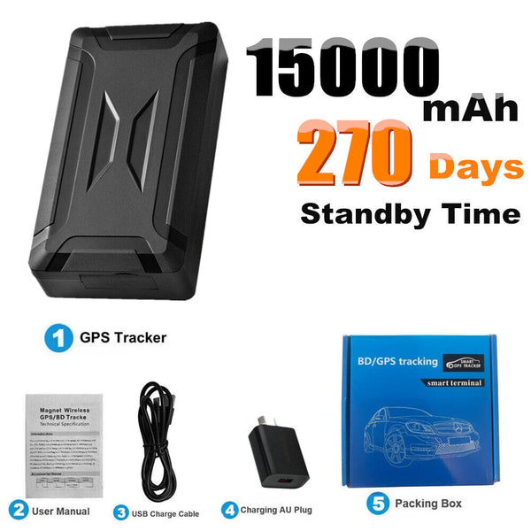 0302 Merge 15000mAh 4G Sim GPS Tracker Magnetic Vehicle Car Real Time Tracking Anti Theft.