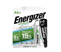 03100 Energizer AA Rechargeable 2300mAh Batteries 4-Pack Celebration Outback Items