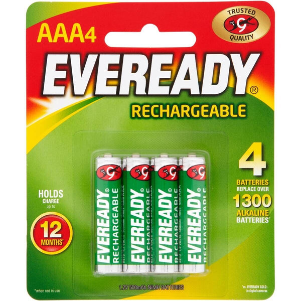 03101 Merge Eveready AAA Rechargeable Batteries 4-Pack Celebration Outback Items