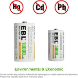 03111 Merge EBL 5000mAh High Capacity NI-MH Rechargeable C Batteries, 4 Pack Case Outback Celebration Items.