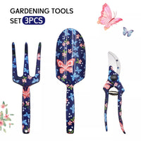 0322 Merge  3 PCS Garden Tool Set Trowel Hand Rake Pruning Shear Gardening Tools	Yard Awesome