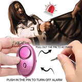 0500 Merge 140dB Personal Alarm Keychain Rape Attack Panic Security Emergency Alert Torch Purple