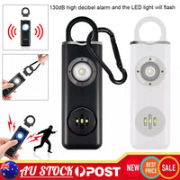 0502 Merge Personal Alarm Key Chain Flashlight 130DB High Decible Security Emergency Alert White.