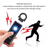 0502 Merge Personal Alarm Key Chain Flashlight 130DB High Decible Security Emergency Alert White.