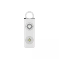 0502 Merge Personal Alarm Key Chain Flashlight 130DB High Decible Security Emergency Alert White.