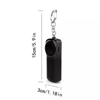 0504 Black Safesound Personal Alarm Keychain Mini Key Chain With LED Light 130 DB Emergeny Security Alert.