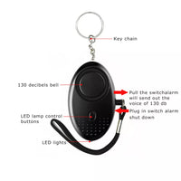 0507 Merge 5-Pcs 140DB Safe Sound Personal Alarm Key Chain With LED Light Defence Emergency  Security Alert.