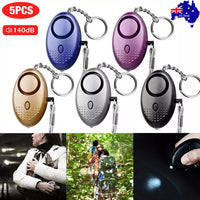 0507 Merge 5-Pcs 140DB Safe Sound Personal Alarm Key Chain With LED Light Defence Emergency  Security Alert.