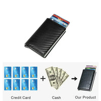 0510 Rfid Wallet Leather Women Or Mens Credit card Case Slim Metal Money Bag Anti Theft Wallet