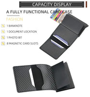 0510 Rfid Wallet Leather Women Or Mens Credit card Case Slim Metal Money Bag Anti Theft Wallet