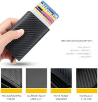 0510 Rfid Wallet Leather Women Or Mens Credit card Case Slim Metal Money Bag Anti Theft Wallet