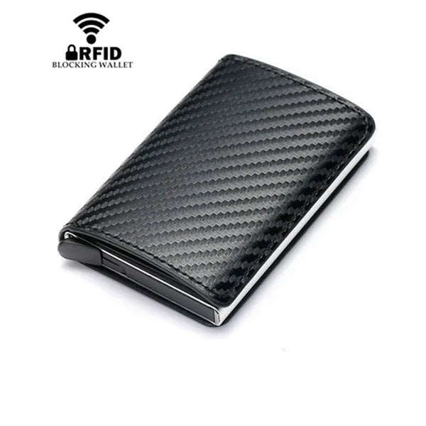 0510 Rfid Wallet Leather Women Or Mens Credit card Case Slim Metal Money Bag Anti Theft Wallet