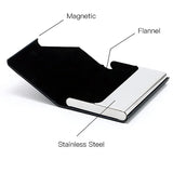 0512 Merge Metal Business Card holder PU Leather Stainless Steel Card Case Waterproof Dust Proof