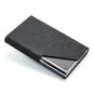 0512 Merge Metal Business Card holder PU Leather Stainless Steel Card Case Waterproof Dust Proof